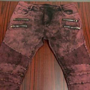 Maroon Balmain Jeans